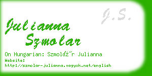 julianna szmolar business card